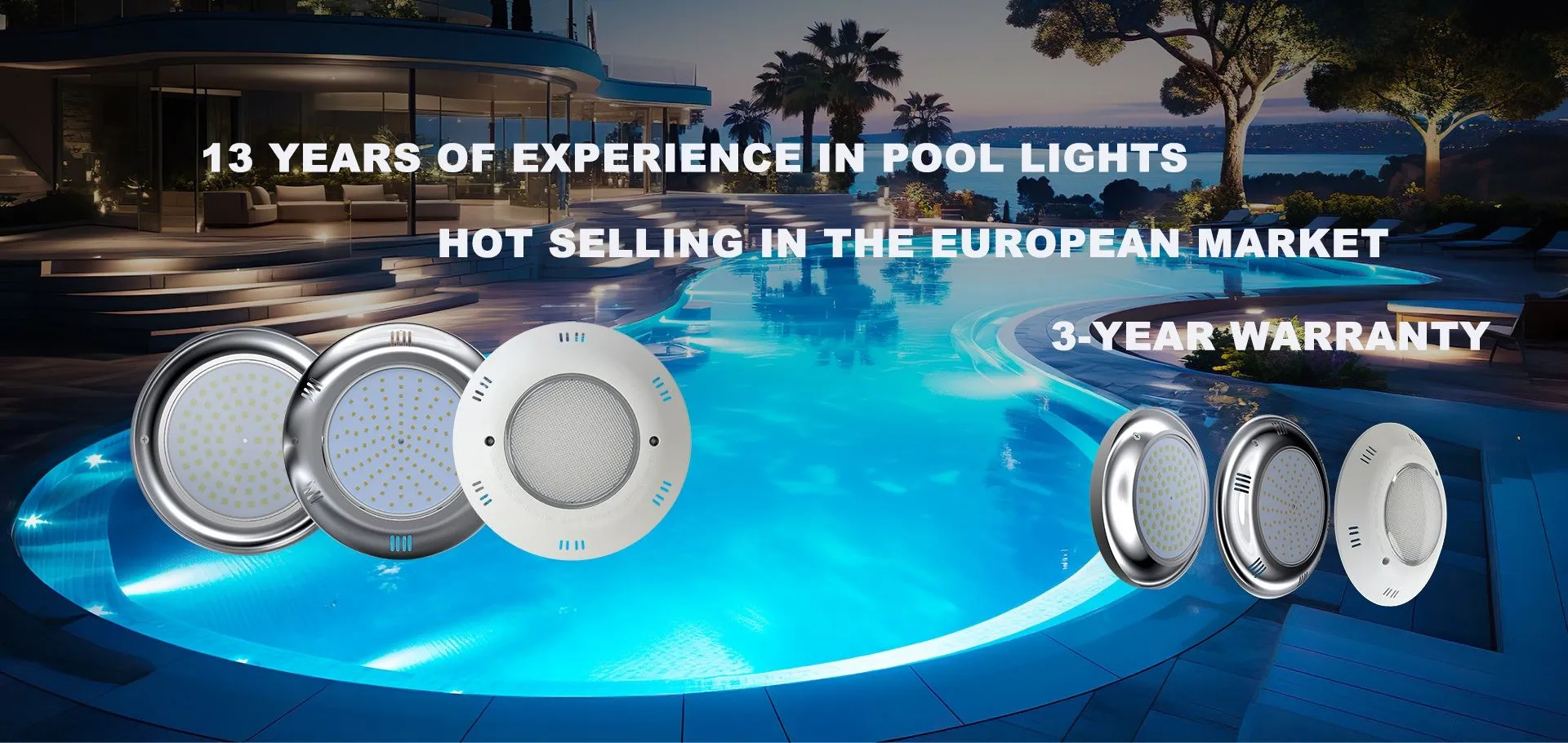 IP68 waterproof RGBW LED pool light for villa